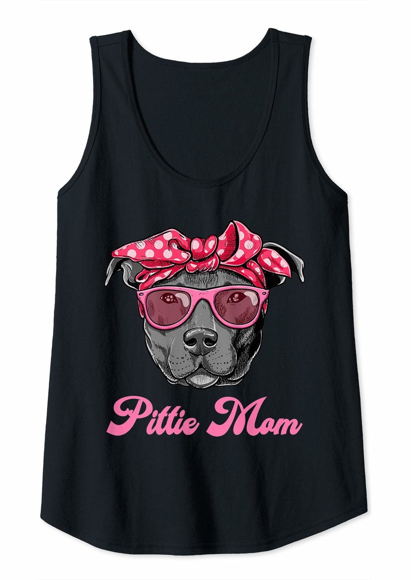 Mother Denim Womens Funny PITTIE MOM Women T-Shirt Cool Pitbull Dog Retro Tee Tank Top