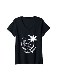 Mother Denim Womens Girls Weekend Girls Trip Mother Daughter Weekend Lake Squad V-Neck T-Shirt