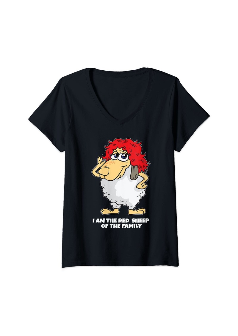 Mother Denim Womens I am the red sheep of the family blonde ginger crazy redhead V-Neck T-Shirt