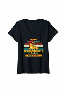 Mother Denim Womens Mamasaurus T rex Dinosaur Mother's day Mama Saurus V-Neck T-Shirt