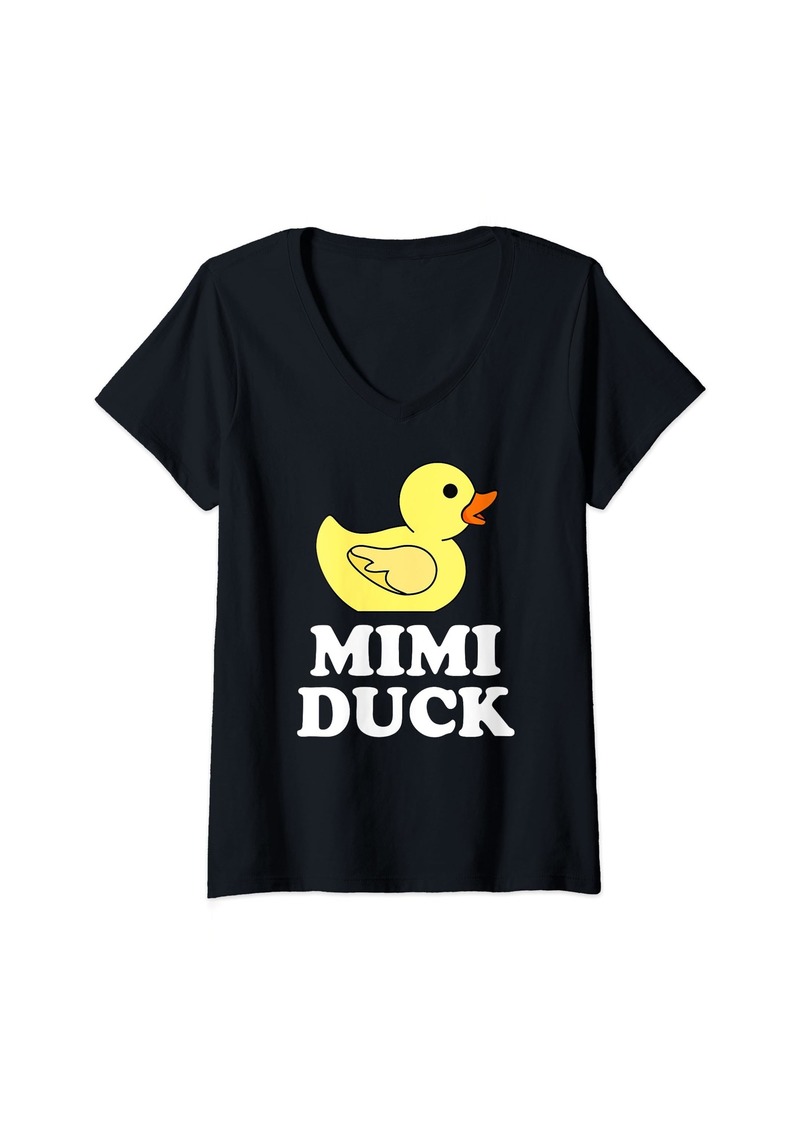 Mother Denim Womens Mimi Duck Shirt Funny Mothers Day Mama Rubber Duck Lover V-Neck T-Shirt