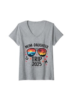 Mother Denim Womens Mom Daughter Trip 2025 Funny Matching Mother Daughter Trip V-Neck T-Shirt