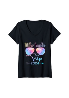 Mother Denim Womens Mother Daughter Trip 2024 Matching Family Summer Vacation V-Neck T-Shirt