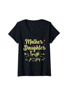 Mother Denim Womens Mother Daughter Trip 2024 Vacation Holiday Matching V-Neck T-Shirt