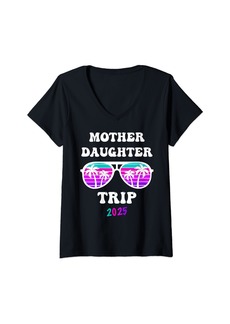 Mother Denim Womens Mother Daughter Trip 2025 Family Vacation Mom Matching V-Neck T-Shirt