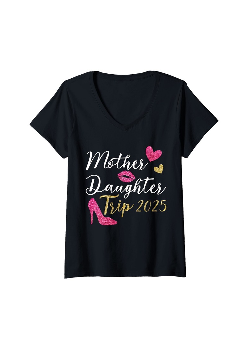 Mother Denim Womens Mother Daughter Trip 2025 Matching Family Women Girls Cruise V-Neck T-Shirt