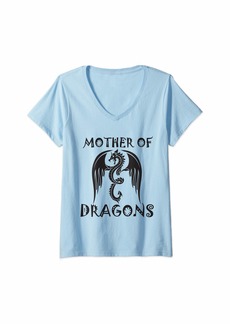 Mother Denim Womens mother of dragons t shirt for women V-Neck T-Shirt