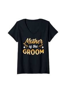 Mother Denim Womens Mother of the groom Design for a Bride Wedding V-Neck T-Shirt