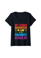 Mother Denim Womens My Lesbian Daughter In Law Is My Favorite Child V-Neck T-Shirt