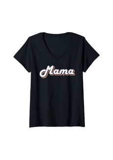 Mother Denim Womens Retro Mama Vintage Mother Day Mom Lover For Women Men V-Neck T-Shirt
