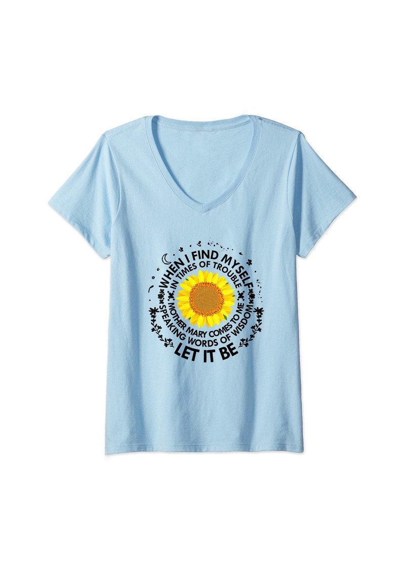 Mother Denim Womens When I find myself in times of trouble V-Neck T-Shirt