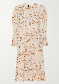 Mother Of Pearl Net Sustain Athena Faux Pearl-embellished Floral-print Tencel Lyocell-twill Midi Dress