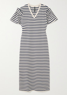 Mother Of Pearl Thea Striped Stretch Tencel Lyocell And Organic Cotton-blend Midi Dress