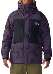 Mountain Hardwear Mens First Tracks Down Jacket, Men's, Large, Blurple Ice Dye Print