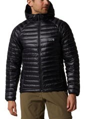 Mountain Hardwear Men's Ghost Whisperer Ultra Light Down Full-Zip Hooded Jacket, Medium, Black | Father's Day Gift Idea