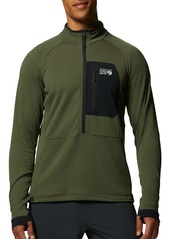 Mountain Hardwear Men's Polartec Power Grid 1/2 Zip Jacket, Small, Blue | Father's Day Gift Idea