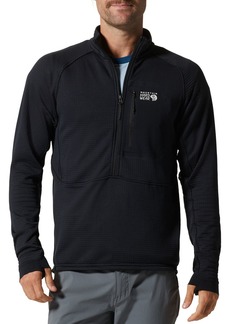 Mountain Hardwear Men's Polartec Power Grid 1/2 Zip Jacket, XL, Black | Father's Day Gift Idea