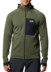 Mountain Hardwear Men's Polartec Power Grid Full Zip Hoodie, XL, Blue | Father's Day Gift Idea
