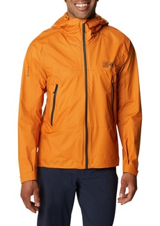 Mountain Hardwear Men's Quasar Lite Gore Tex Active Rain Jacket, Large, Orange