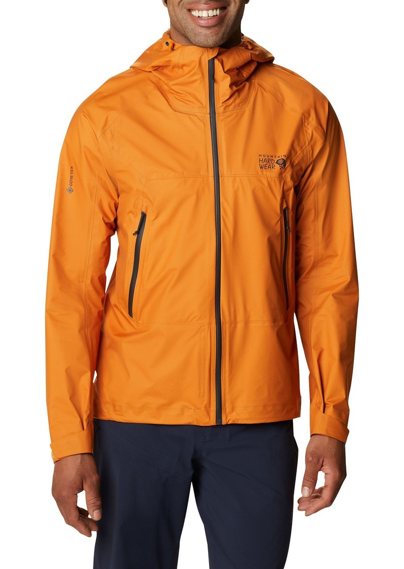 Mountain Hardwear Men's Quasar Lite Gore Tex Active Rain Jacket, Large, Orange | Father's Day Gift Idea