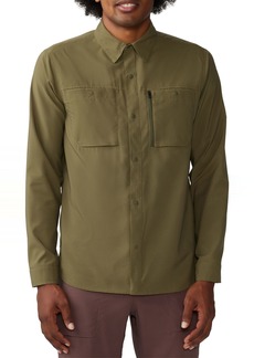 Mountain Hardwear Men's Trail Sender Long Sleeve Shirt, Large, Green