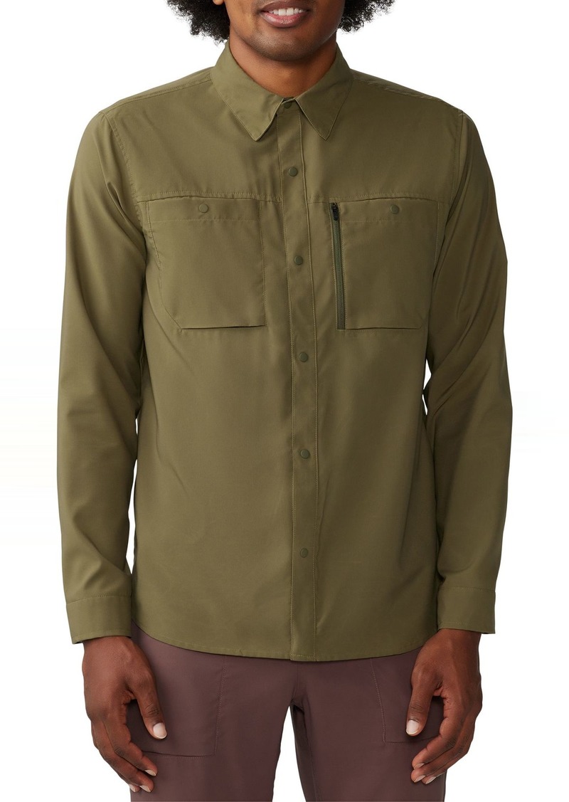 Mountain Hardwear Men's Trail Sender Long Sleeve Shirt, Large, Green | Father's Day Gift Idea