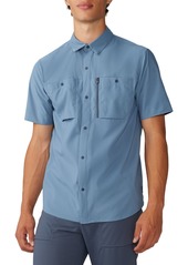 Mountain Hardwear Men's Trail Sender Short Sleeve Shirt, Large, Gray