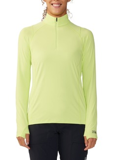 Mountain Hardwear Women's Crater Lake 1/2 Zip Pullover Shirt, Medium, Yellow