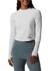 Mountain Hardwear Women's Crater Lake Long Sleeve Crop Shirt, Large, Black