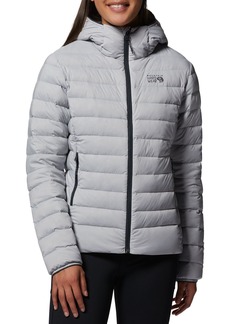 Mountain Hardwear Women's Deloro Down Full Zip Hooded Jacket, Small, Gray