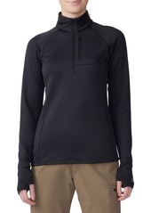 Mountain Hardwear Women's Glacial Trail Half Zip Top, Medium, Black