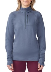 Mountain Hardwear Women's Glacial Trail Half Zip Top, XL, Blue