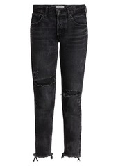 Moussy Bettie Mid-Rise Distressed Tapered Jeans
