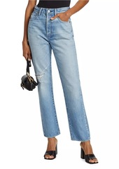 Moussy Cliffdale High-Rise Distressed Straight Jeans
