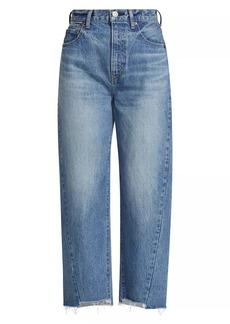 Moussy Cloverhill High-Rise Wide-Leg Crop Jeans
