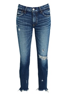 Moussy Glendele Distressed Mid-Rise Skinny Jeans