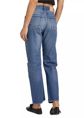 Moussy Gulfport Distressed Wide-Straight Jeans