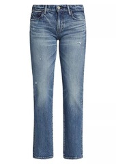 Moussy Mallard Low-Rise Stretch Straight-Leg Jeans