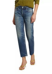 Moussy Minneola Denim Straight-Leg Cropped Jeans