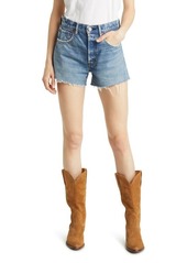 MOUSSY Holmesdale Distressed High Waist Cutoff Denim Shorts