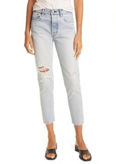 MOUSSY Melvin High Waist Tapered Skinny Jeans in Light Wash at Nordstrom