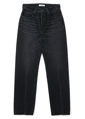 MOUSSY Murrieta High Waist Wide Straight Leg Ankle Jeans in Black at Nordstrom Rack