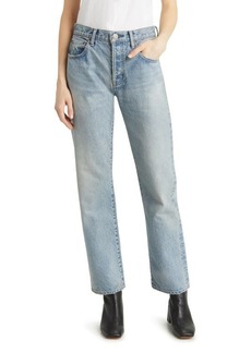 MOUSSY Neely Distressed High Waist Straight Leg Jeans
