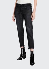 MOUSSY VINTAGE Staley Tapered Ankle Jeans with Shredded Hem