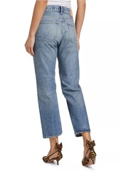 Moussy Vineyards Denim Cropped Straight-Leg Boyfriend Jeans