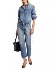 Moussy Vineyards Denim Cropped Straight-Leg Boyfriend Jeans