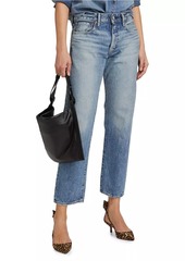 Moussy Vineyards Denim Cropped Straight-Leg Boyfriend Jeans