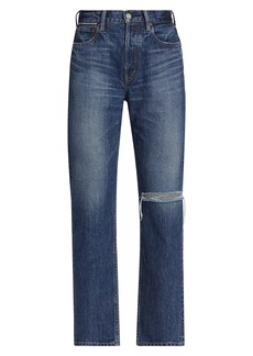 Moussy Widstoe High-Rise Distressed Straight-Leg Jeans