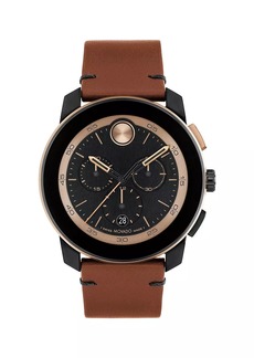 Movado 44MM Bold TR90 Leather Watch