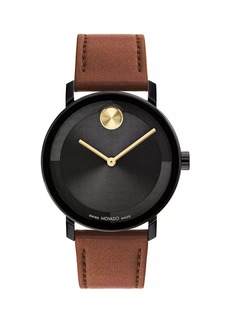 Movado Bold Evolution 2.0 Stainless Steel & Leather Strap Watch/40MM